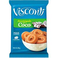 Biscoito Visconti Amantegado Coco 330g| Caixa com 24 Unidades - Cod. 7891962010861C24