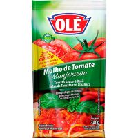 Molho De Tomate OléManjericão Pouch 340g | Caixa com 24 Unidades - Cod. 7891032015710C24