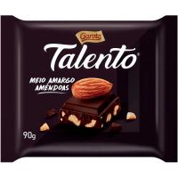 Chocolate Talento Meio Amargo 90g | Caixa com 12 Unidades - Cod. 7891008297539C12