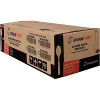 Colher Descartável Strawplast Forte Cristal - Csc-640 | Caixa com 500 Unidades - Cod. 17898202616408C500