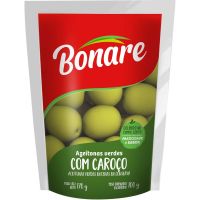 Azeitona Verde Bonare com Caroço Sachê 100g | Caixa com 20 Unidades - Cod. 7899659900297C20
