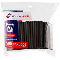 Canudo Strawplast Preto - Cs-220 | Caixa com 500 Unidades - Cod. 7898202612205C500