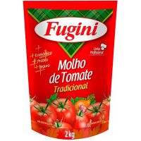 Molho De Tomate Fugini Tradicional Pouch 2kg | Caixa com 32 Unidades - Cod. 7897517206086C32