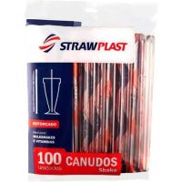 Canudo Flexivel Sachê 21X8mm Branco Strawplast | Pacote com 100 Unidades - Cod. 7898202610584