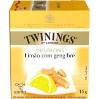 Chá Limão com Gengibre 10 Saquinhos Twinings 15g | Caixa com 10 Unidades - Cod. 70177197346C10