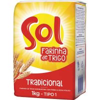 Farinha de Trigo Sol 1kg | Caixa com 10 Unidades - Cod. 7891080000119C10