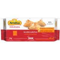 Margarina para Massa Folhada Amélia 2kg | Caixa com 6 Unidades - Cod. 17896096000365C6