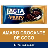 Chocolate Amaro Lacta Crocante de Coco 90g | Caixa com 17 Unidades - Cod. 7622210962058C17