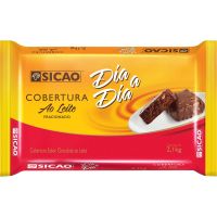 Chocolate em Barra para Cobertura ao leite Dia a Dia Sicao 2,1kg | Caixa com 5 Unidades - Cod. 20842060451C5