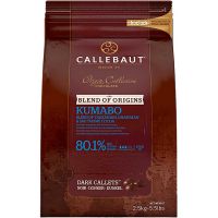 Chocolate em Gotas Amargo Callets Kumabo 80,1% Cacau Callebaut 2,5kg | Caixa com 4 Unidades - Cod. 5410522513899C4