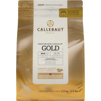 Chocolate em Gotas Branco com Caramelo Callets Gold 30,4% Cacau Callebaut 2,5kg | Caixa com 6 Unidades - Cod. 5410522556759C6