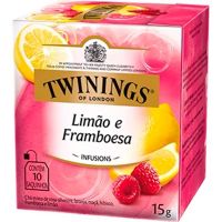 Chá de limão e Framboesa Twinings 15g | Caixa com 12 Unidades - Cod. 701771696408C12