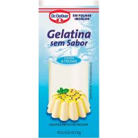 Gelatina em Folha Sem Sabor Dr. Oetker 10g | Caixa com 24 Unidades - Cod. 7891048049020C24