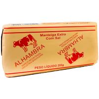 Manteiga com Sal Alhambra Tablete 200g | Caixa com 30 Unidades - Cod. 7898001770014C30