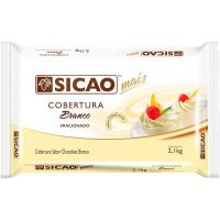 Cobertura de Chocolate em Barra Sicao Mais Branco 2,1kg - Cod. 20842060512