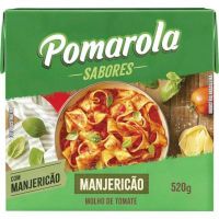Molho de Tomate Pomarola Manjericão e Azeite Tetra Pak 520g | Caixa com 12 Unidades - Cod. 7896036094938C12