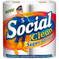 Papel Toalha Social Clean | Com 2 Unidades - Cod. 7896914000716