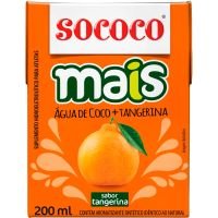 Água de Coco Sococo Mais Tangerina 200ml | Caixa com 24 Unidades - Cod. 7896004401041C24