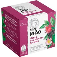 Chá Leão Hibisco, Rosa Silvestre e Amora Com 10 Sachês | Caixa com 20 Unidades - Cod. 7891098041494C20