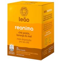 Chá Leão Reanima Preto, Laranja e Mel Com 10 Sachês | Caixa com 12 Unidades - Cod. 7891098041692C12