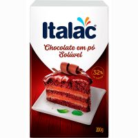 Chocolate em Pó Italac Solúvel 200g | Caixa com 24 Unidades - Cod. 7898080640970C24