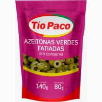 Azeitona Verde Tio Paco Fatiada Doypack 80g | Caixa com 24 Unidades - Cod. 7898174853309C24