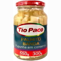 Palmito Pupunha Tio Paco Banda Vidro 300g - Cod. 7898174853286