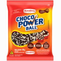 Confeito Mavalério Choco Power Ball Micro Chocolate ao Leite e Branco 80g | Caixa com 20 Unidades - Cod. 7896072641561C20
