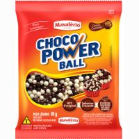 Confeito Mavalério Choco Power Ball Mini Chocolate ao Leite e Branco 80g | Caixa com 20 Unidades - Cod. 7896072641578C20