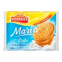 Biscoito Maria Vitarella Leite 400g | Caixa com 20 Unidades - Cod. 7896213002626C20
