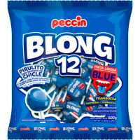 Pirulito Peccin Blong Blue Framboesa com Chiclete 672g | Caixa com 12 Unidades - Cod. 7896306615313C12
