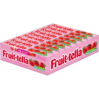 Bala Mastigável Fruit-Tella Morango 40g Display com 16 Unidades | Caixa com 24 Displays - Cod. 7896262305075C24