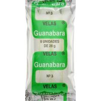 Vela Branca Guanabara N°3 com 8 Unidades | Caixa com 24 Unidades - Cod. 7896017411303C24