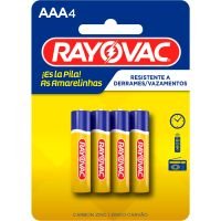 Pilha Rayovac Amarelinha AA com 4 Unidades | Caixa com 48 Unidades - Cod. 7896009718113C48