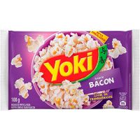 Pipoca para Micro-Ondas Yoki Bacon 100g | Caixa com 36 Unidades - Cod. 7891095100729C36