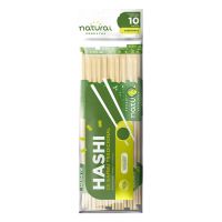 Hashi Natural Produtos de Bambu Embalados Individualmente Pacote com 10 Pares - Cod. 7898920238725