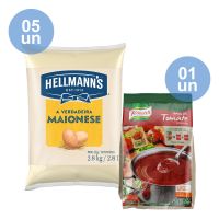 Combo - Compre 5 unidades de Maionese Hellmann's bag 2,8Kg e ganhe 1 unidade de Base de tomate desidratada bag 750g Knorr - Cod. C47944