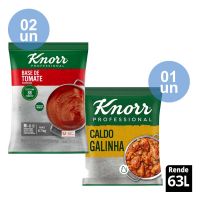 Compre 2 unidades de Base de tomate desidratada bag 750g Knorr + 1 Unidade de Caldo de Galinha Knorr 1,01kg  e ganhe 15% de desconto - Cod. C56445