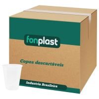 Copo Descartável Fonplast PS Branco 180ml Com 100 Unidades | Caixa com 25 Unidades - Cod. 742832318921C25