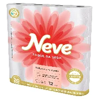 Papel Higiênico Neve Toque de Seda Folha Dupla Neutro 20M Com 12 Rolos | Caixa com 5 Unidades - Cod. 7891172523434