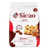 Cobertura de Chocolate em Gotas Sicao Chips ao Leite Pacote 2,5kg - Cod. 10020842114878