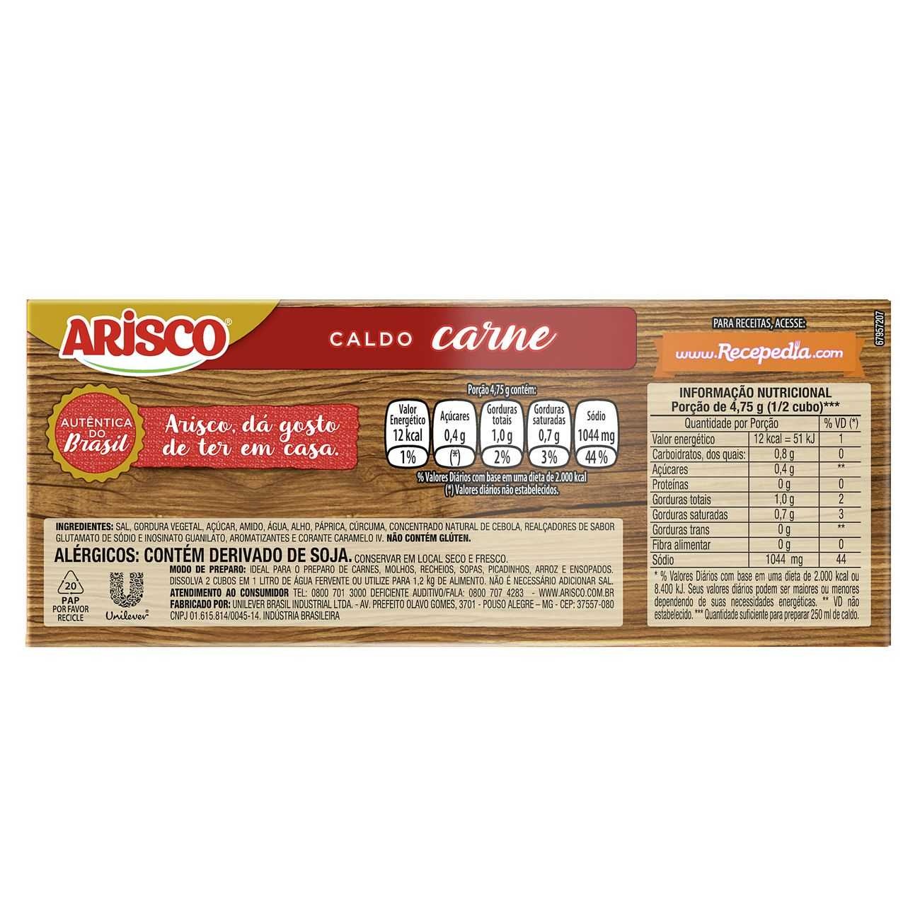 Caldo Arisco Carne 12 Cubos 114g