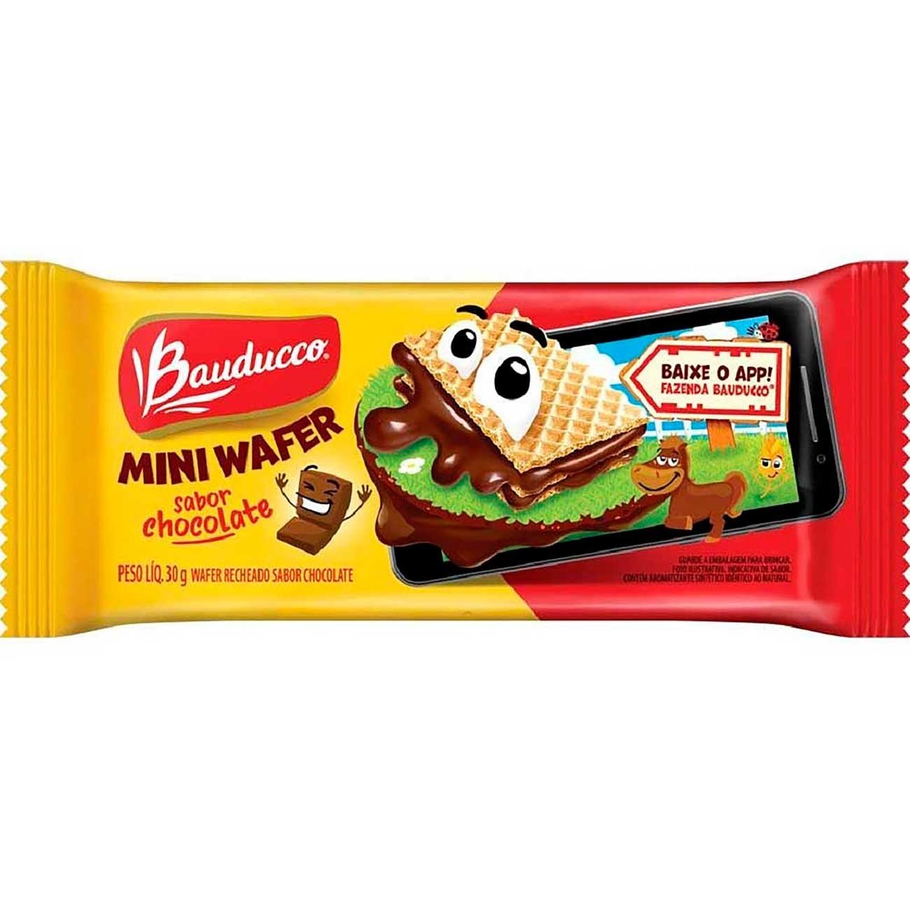 Biscoito Bauducco Wafer Mini Chocolate 30g
