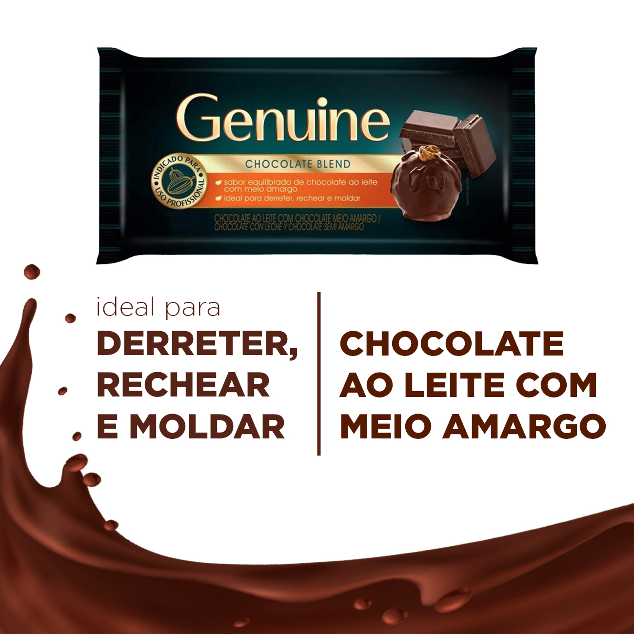 Cobertura de Chocolate em Barra Cargill Genuine Blend 1kg