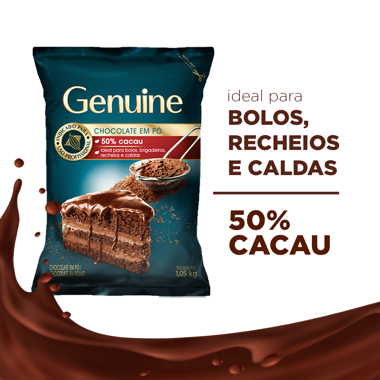 Chocolate em P Cargill Genuine 50% Cacau 1,05kg