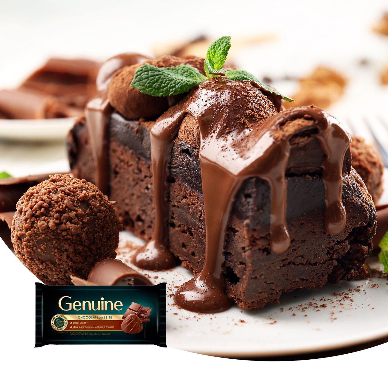 Chocolate em Barra Cargill Genuine ao Leite 2,1kg