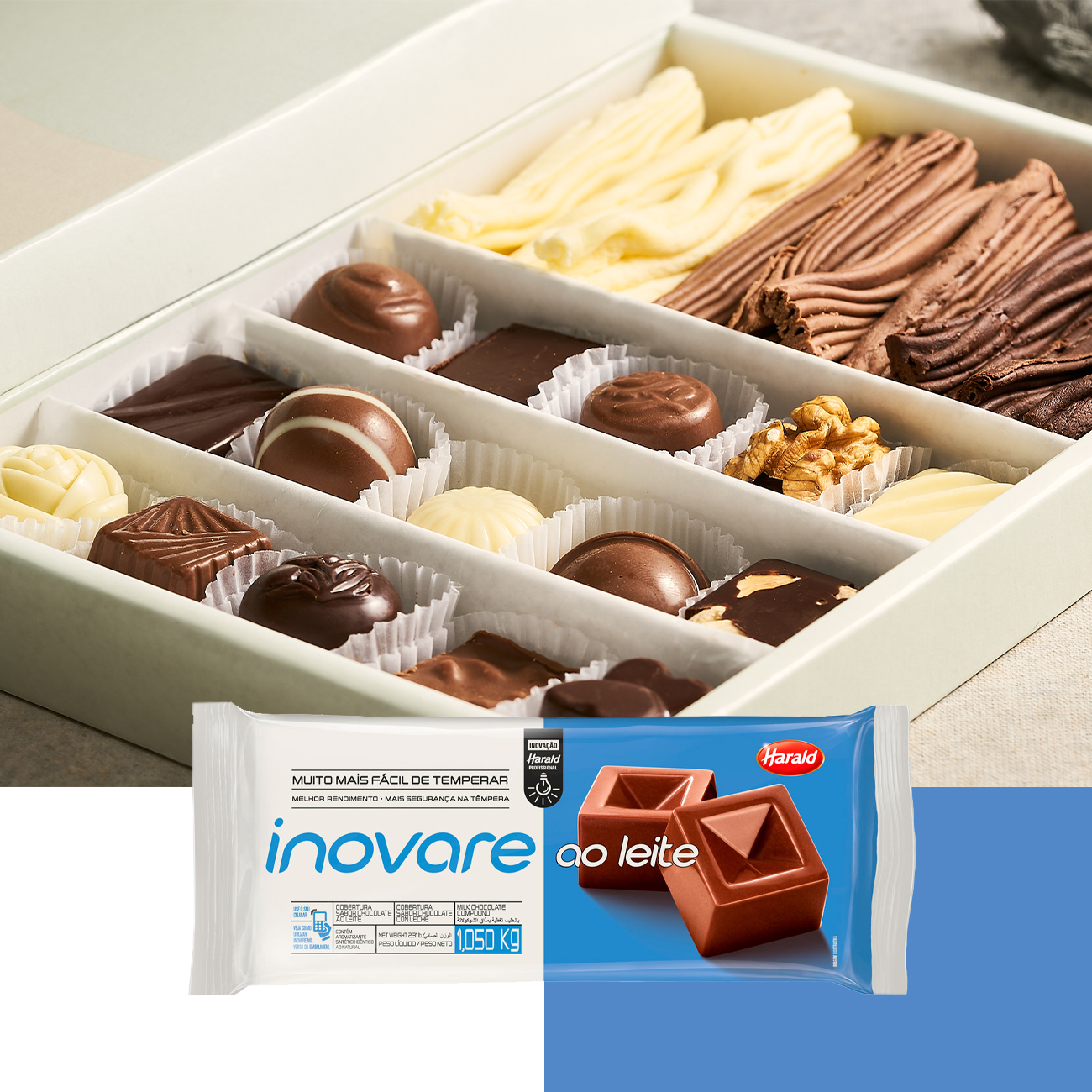 Cobertura de Chocolate em Barra Harald Inovare ao Leite 1,05kg