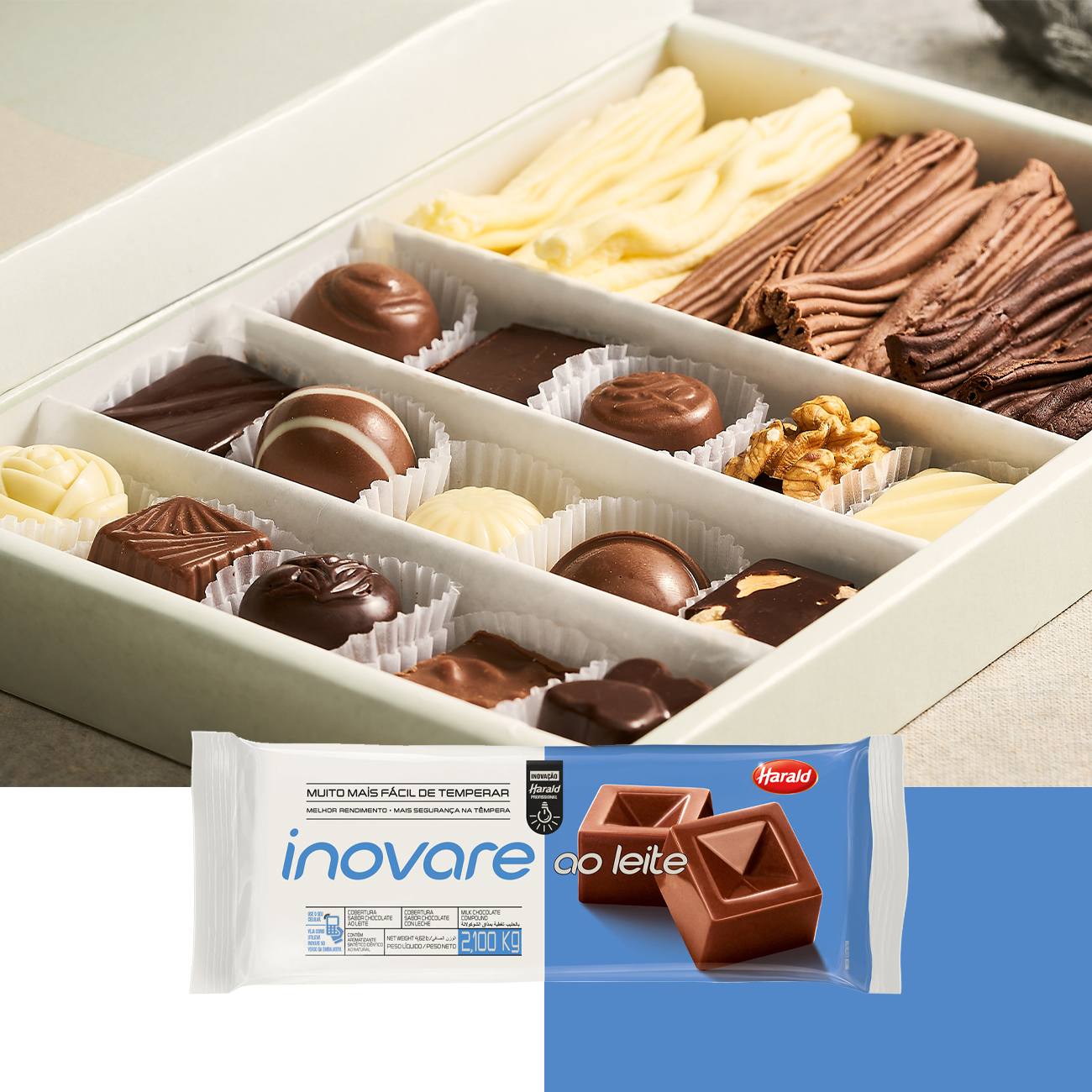 Cobertura de Chocolate em Barra Harald Inovare ao Leite 2,1kg