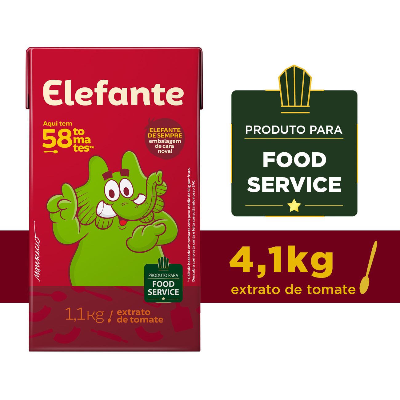 Extrato de Tomate Tetra Pak Elefante 1,1kg
