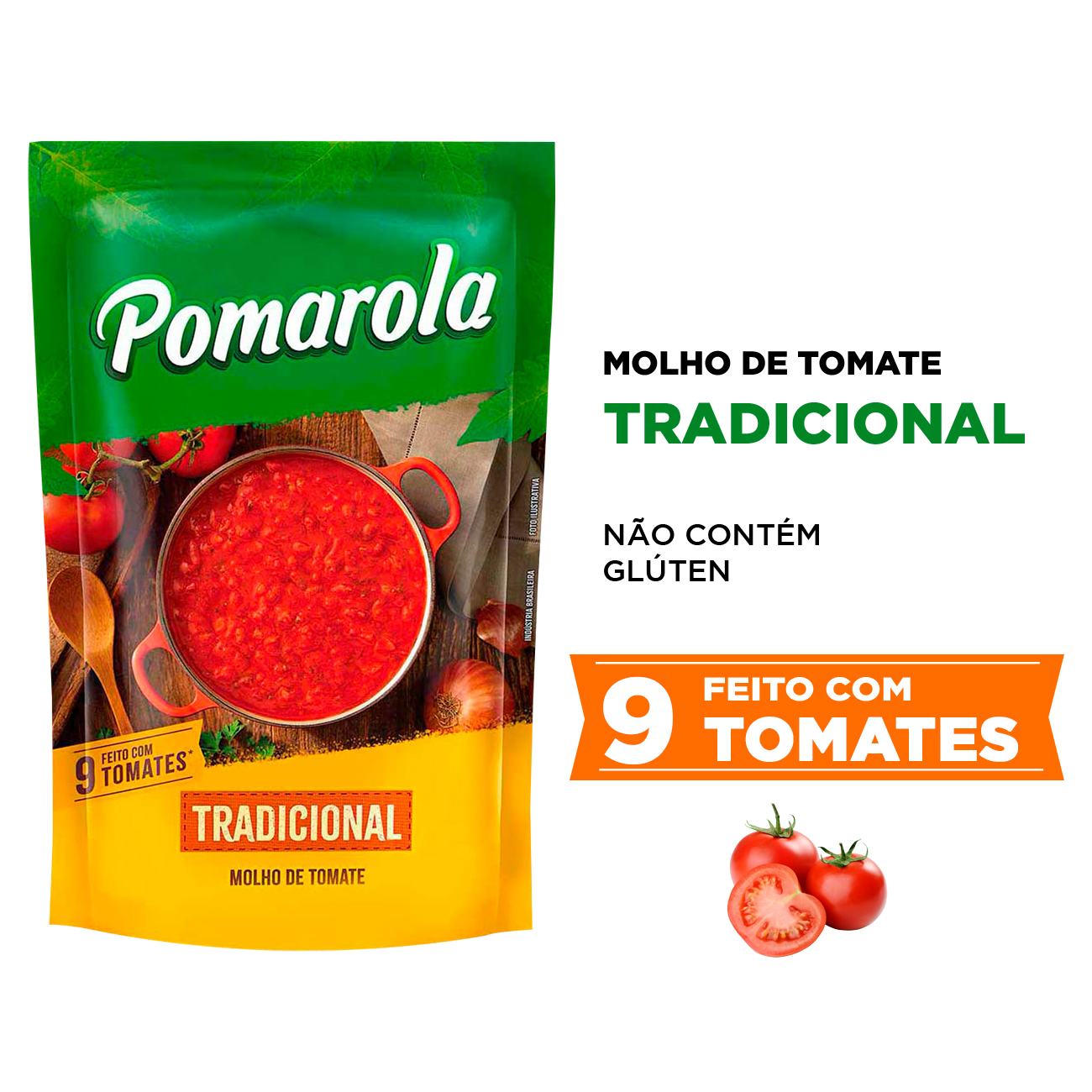 Molho de Tomate Pomarola Tradicional Pouch 1,02kg
